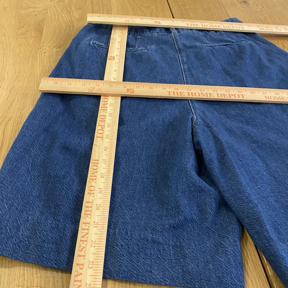 Anthropologie Pilcro Pleated Long Denim Shorts Blue Sz 30 Bermuda Women's - Picture 7 of 14